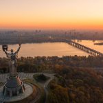 kyiv-skyline-beautiful-fiery-sunset-ukraine-monument-motherland